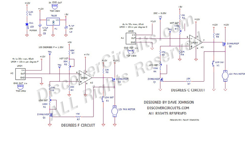 12V Cooling Fan Thermostat designed by David Johnson, P.E.